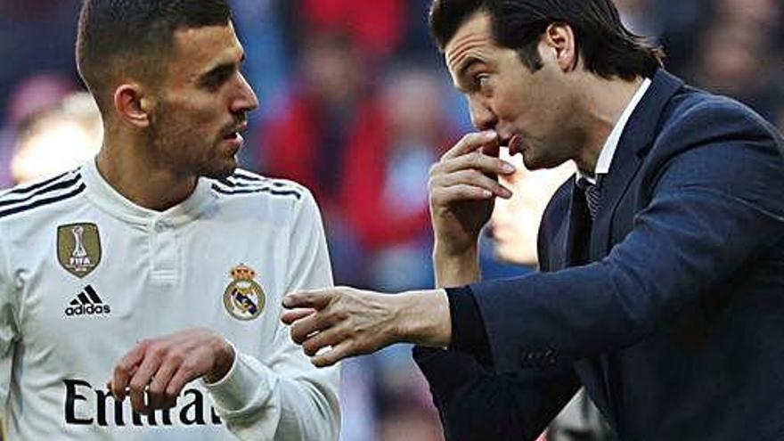 Solari, donant indicacions a Dani Ceballos.