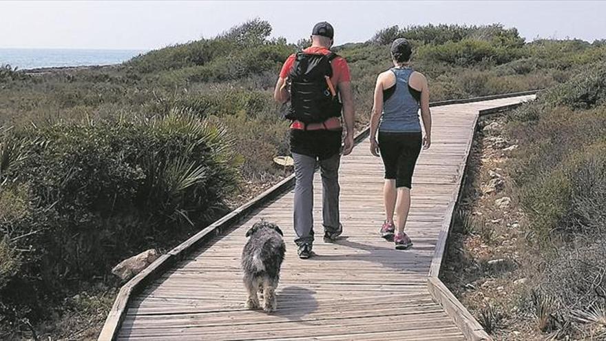 El parque de Irta recupera el trazado de madera del Pebret