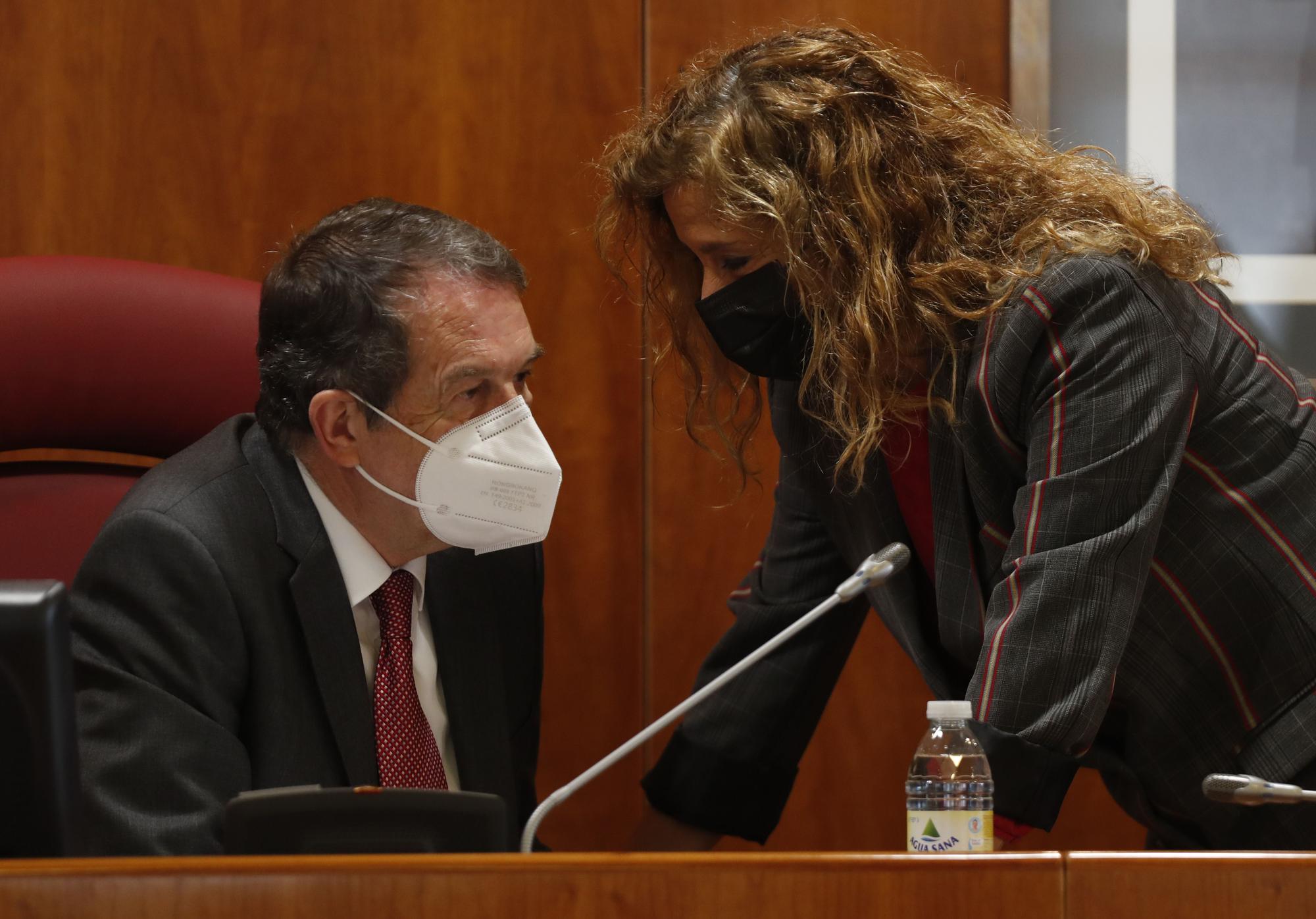 Abel Caballero y Carmela Silva, durante el pleno del miércoles en el Concello