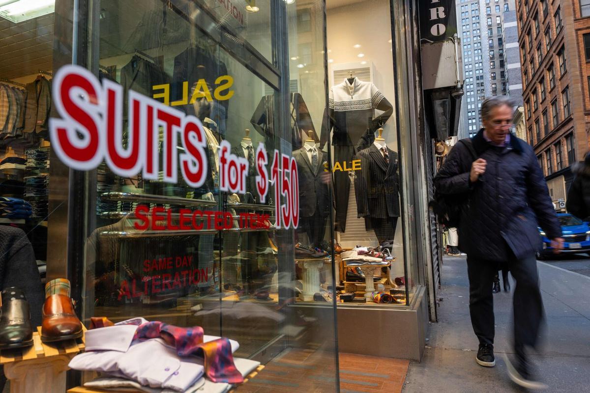 Una tienda de ropa en el Distrito Financiero, hogar de la Bolsa de Nueva York, en Manhattan, en marzo de 2026