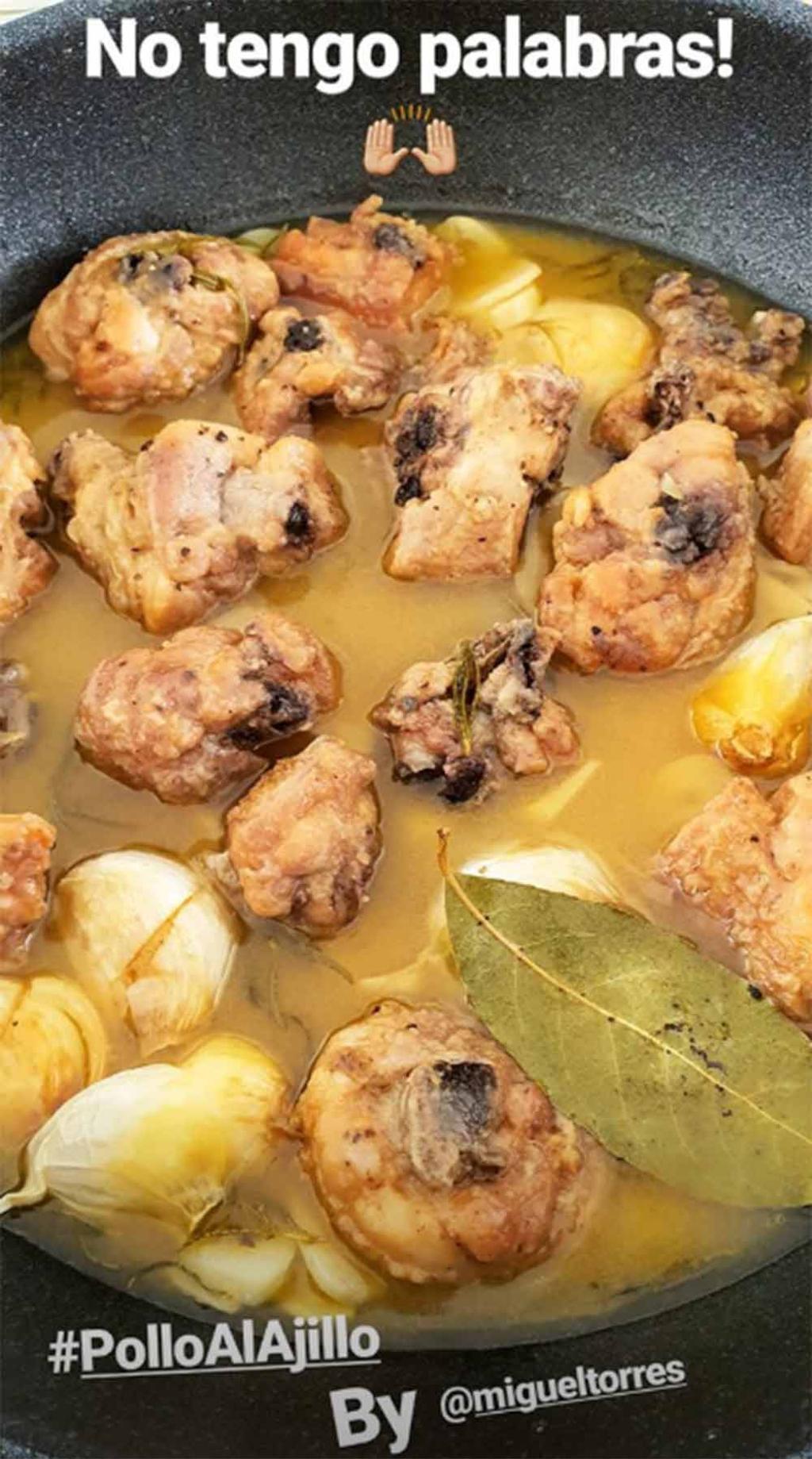 Pollo al ajillo de Miguel Torres