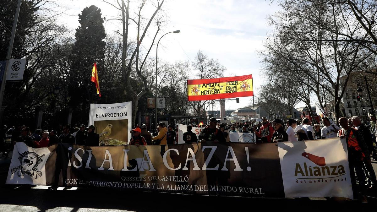 Los cazadores se manifestaron en Madrid en 2019.