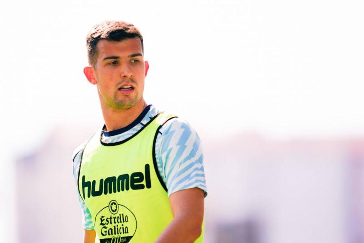 Carlos Domínguez, en un reciente entrenamiento con el Celta