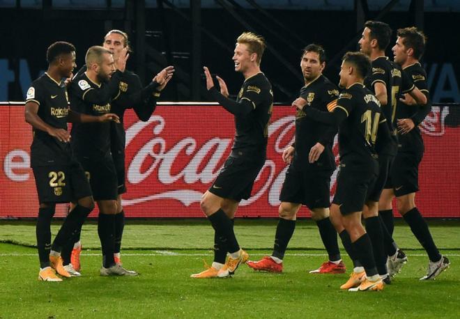 Imágenes del partido entre el Celta de Vigo y el FC Barcelona de la cuarta jornada de LaLiga Santander, disputado en el estadio de Balaídos en Vigo.