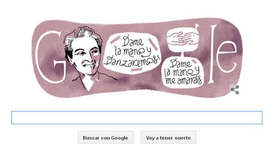 Gabriela Mistral, homenajeada en el doodle de Google en el 126 aniversario de su nacimiento