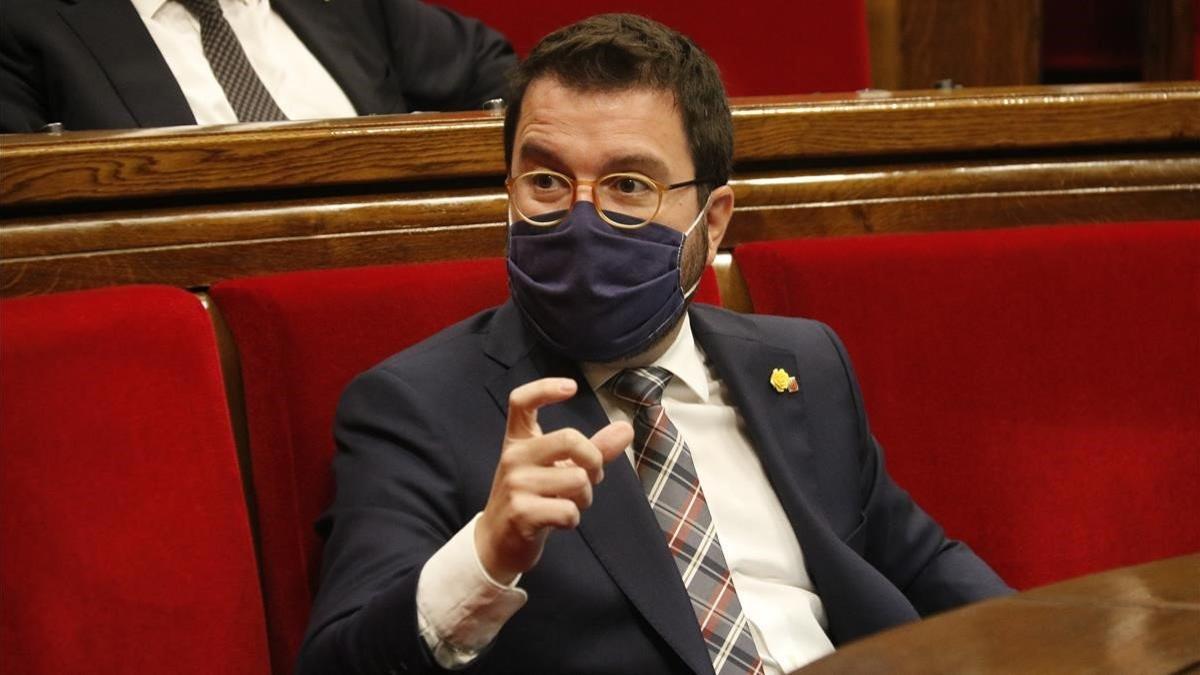 Pere Aragonés, hoy en el Parlament