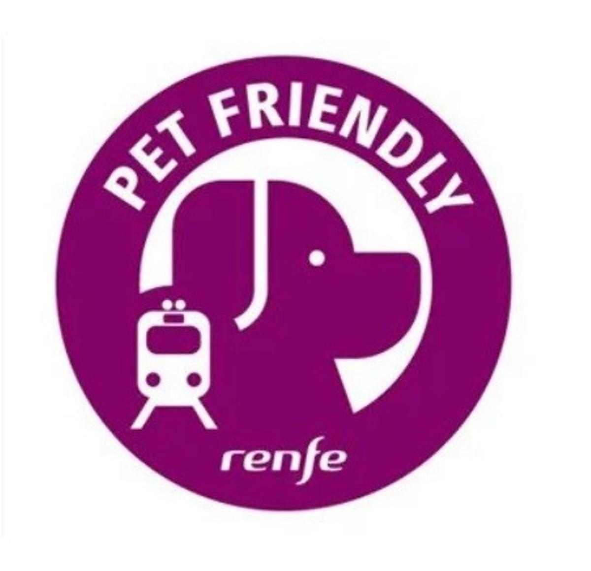 Logotipo que identifica los vagones para mascotas de Renfe