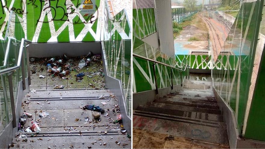 Erradicado el &quot;vertedero&quot; de la estación de tren sin estrenar de Sama: limpian la instalación tras las críticas vecinales