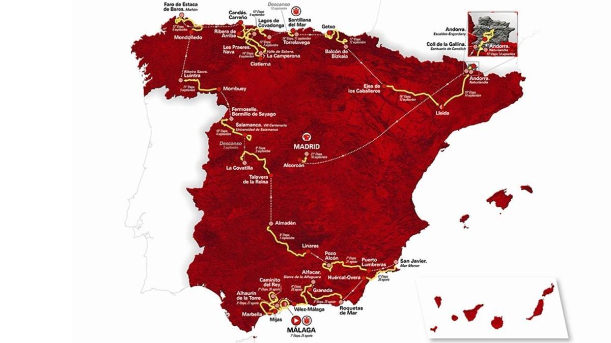 Cartel del recorrido de La Vuelta 2018