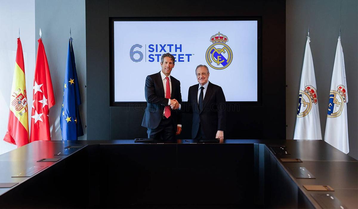 Firma del acuerdo entre Legends (Sixth Street) y el Real Madrid.