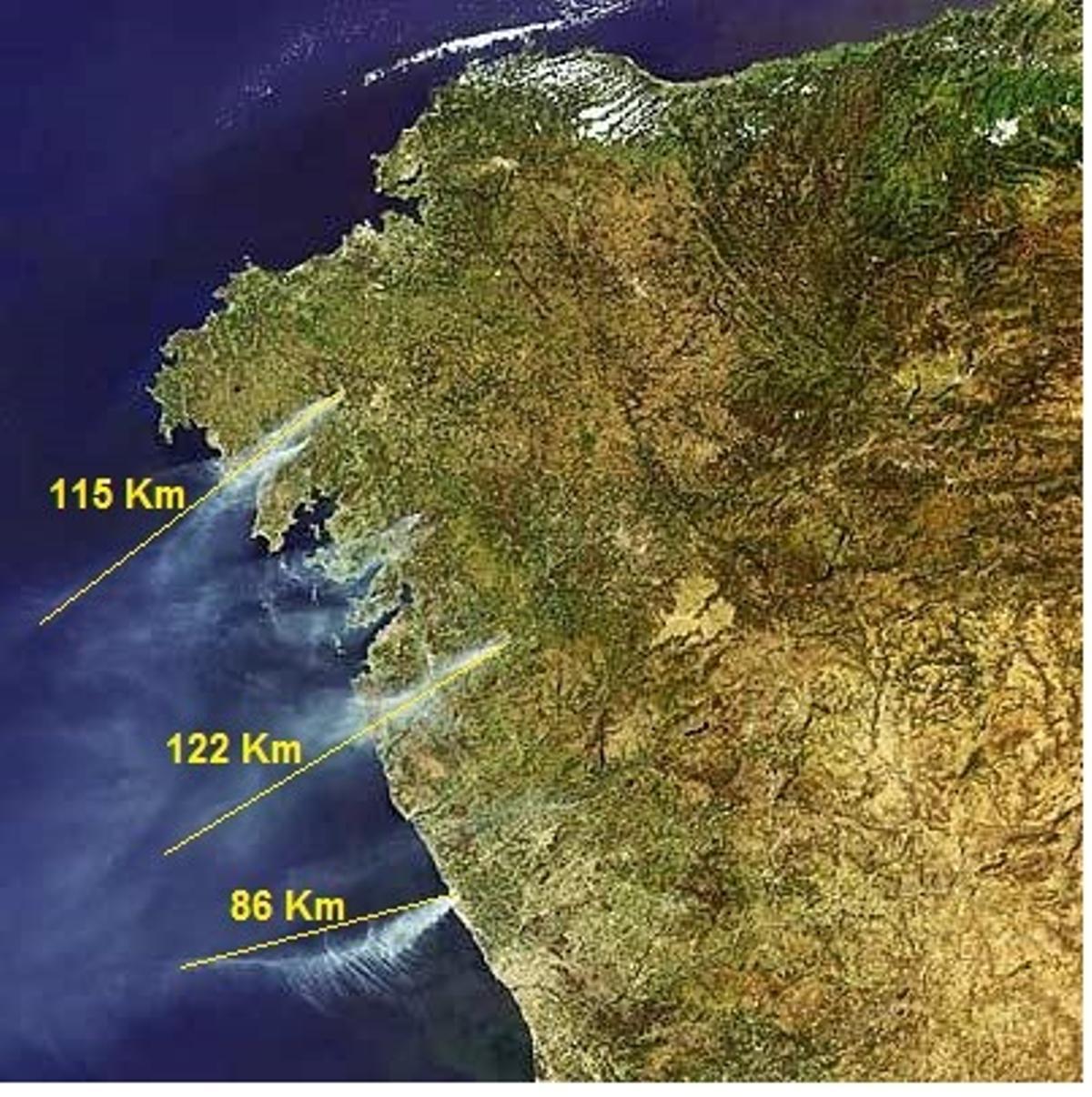 Imaxen de satélite dos incendios de 2016