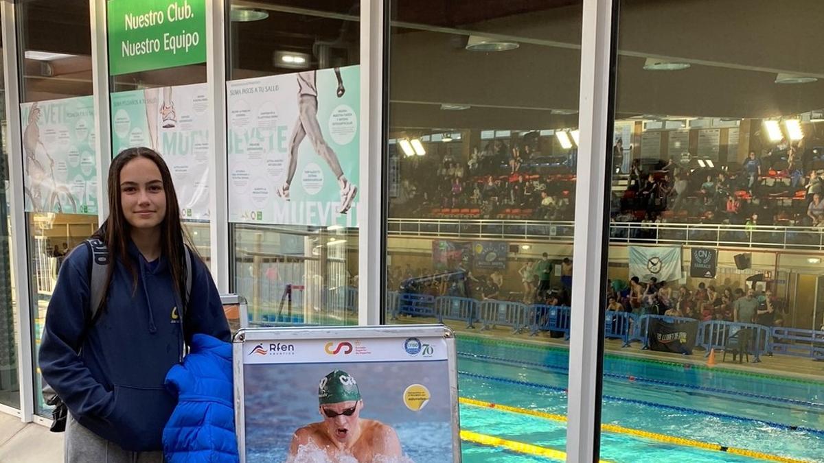 Andrea Soriano, en el nacional de natación en Gijón.