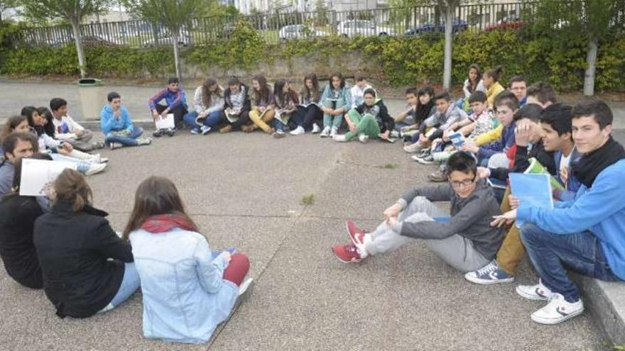 Clases en la calle contra la ley educativa en A Coruña