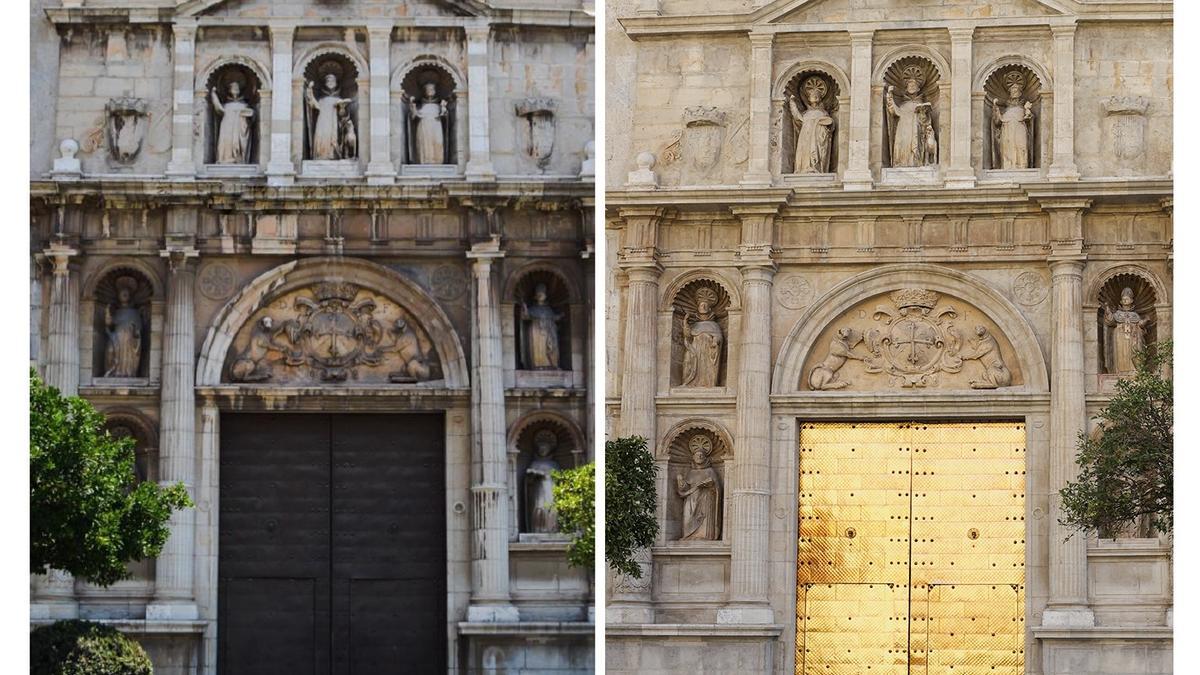 Abans i després de la restauració de l'església del convent de Sant Domènec
