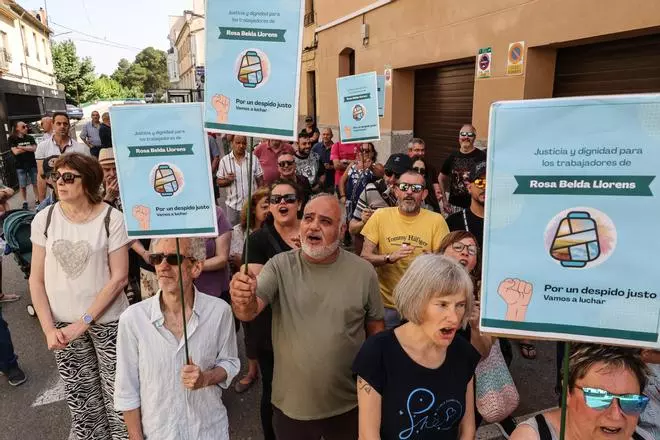 Manifestación de los trabajadores de Belda Llorens en Banyeres