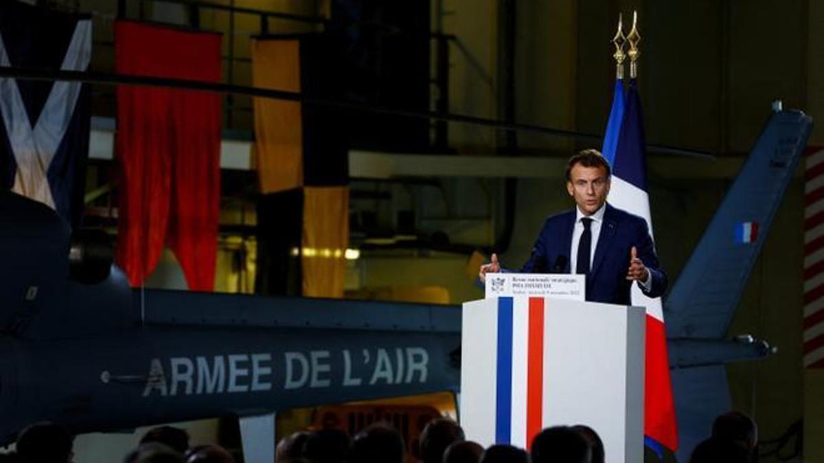 Emmanuel Macron durante su intervención en Toulon.