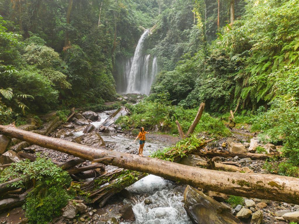 Cascada en la isla de Lombok.