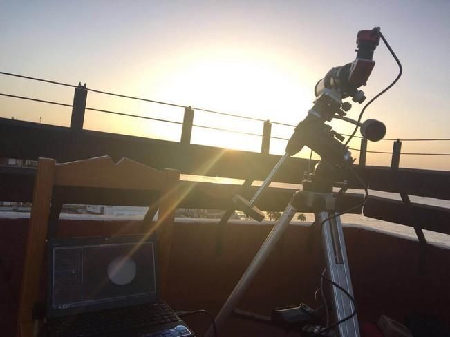 Eclipse anular de Sol, visto desde la Playa del Inglés, Gran Canaria