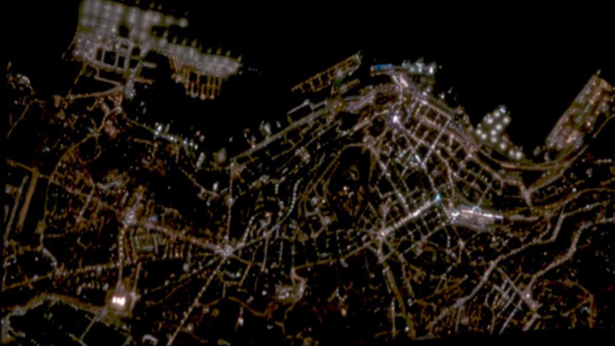 luces navideñas y el halo urbano como principales focos luces navideñas y el halo urbano como principales focos