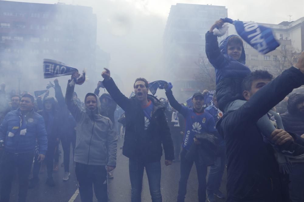 Llegada del Real Oviedo al Tartiere