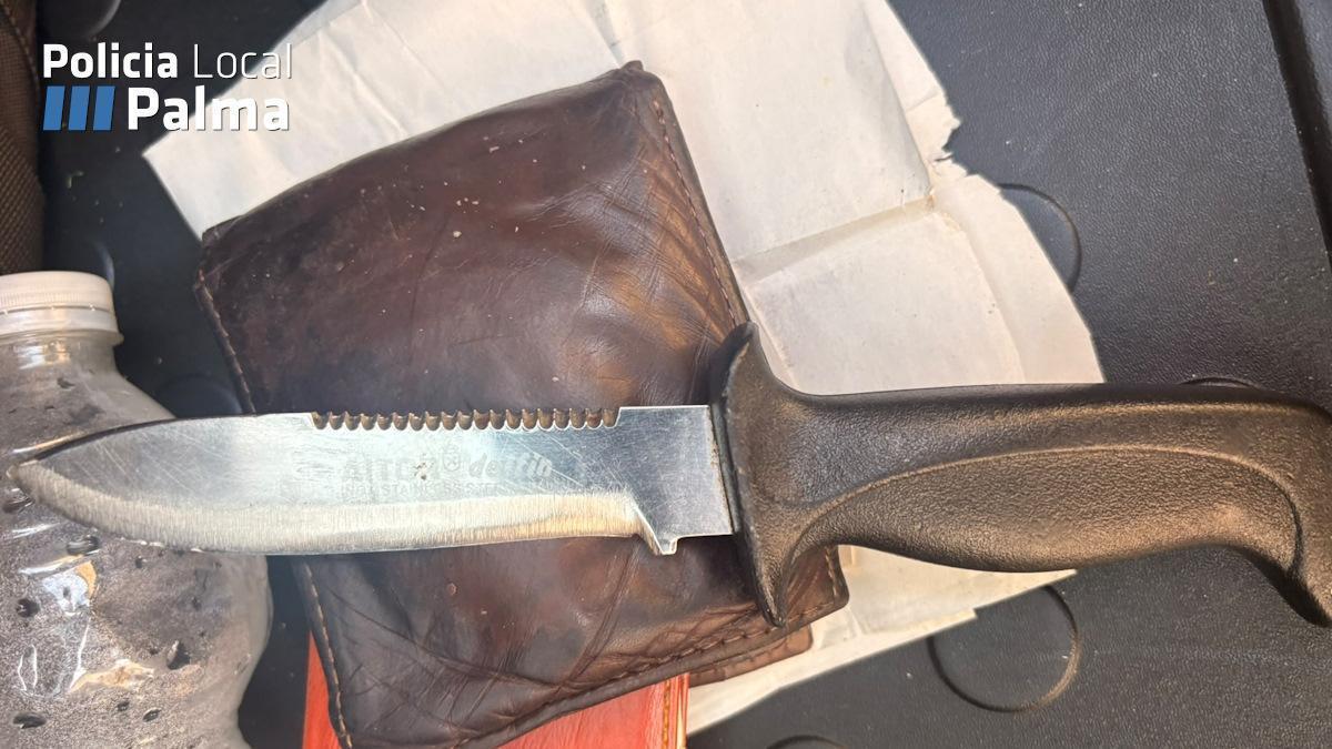 El machete fue intervenido por la Policía.