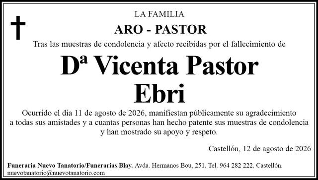 Dª Vicenta Pastor Ebri