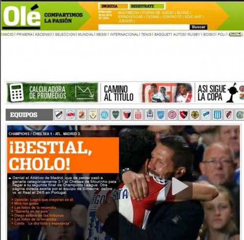 La prensa internacional se rinde al Atlético del 'Cholo'