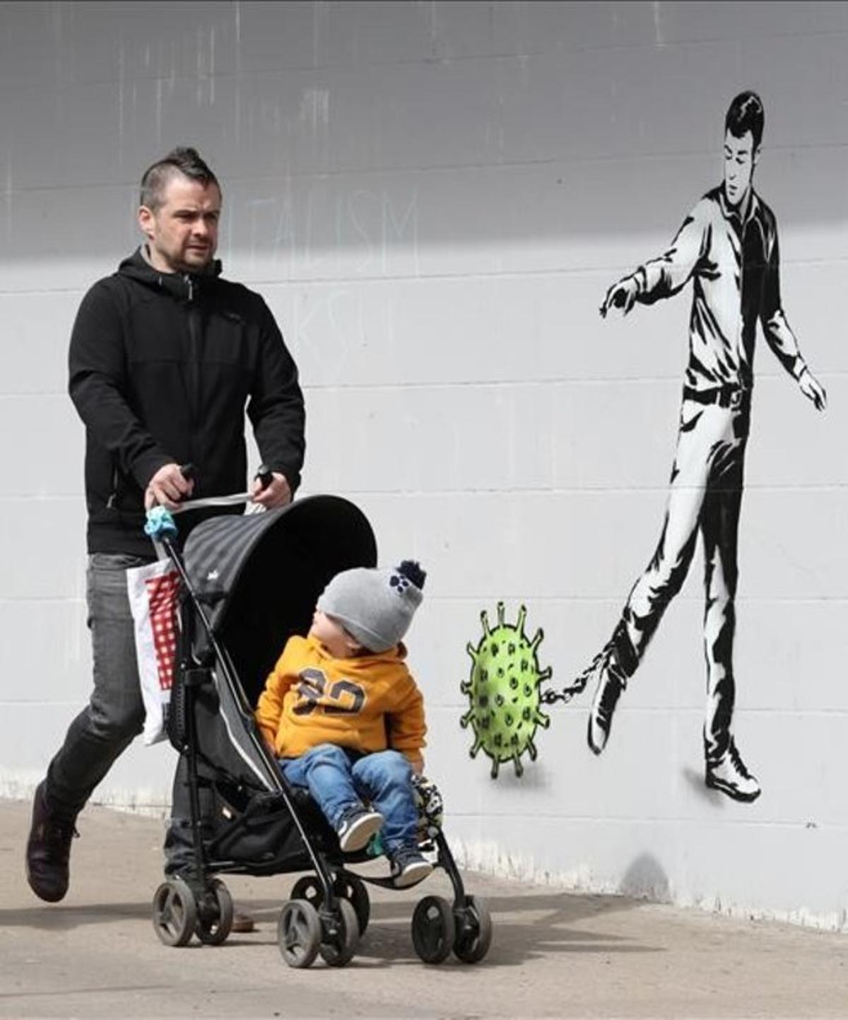 Coronavirus. Mural en Glasgow, Escocia