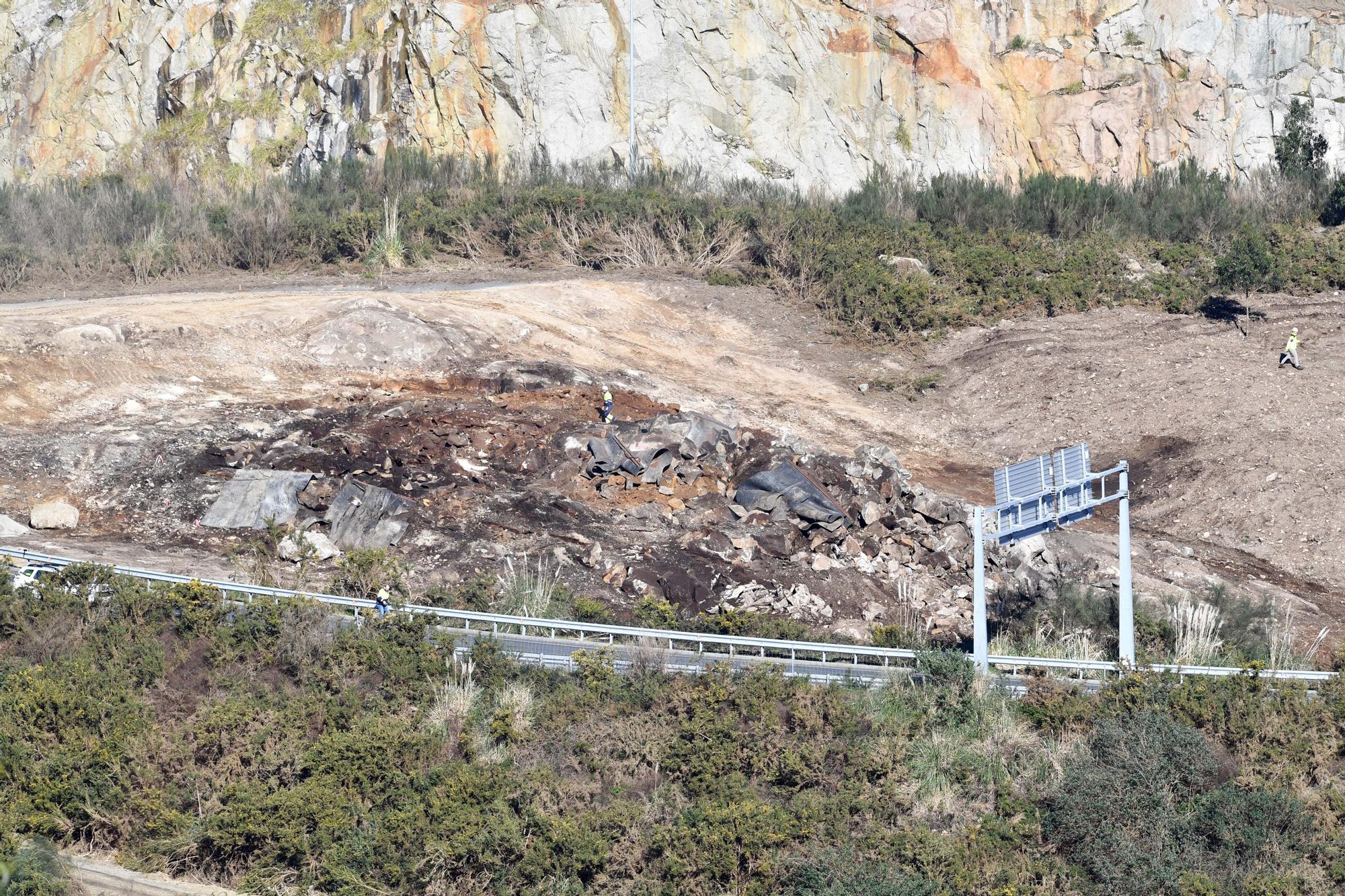 Nuevas voladuras en la construcción del acceso ferroviario a Langosteira