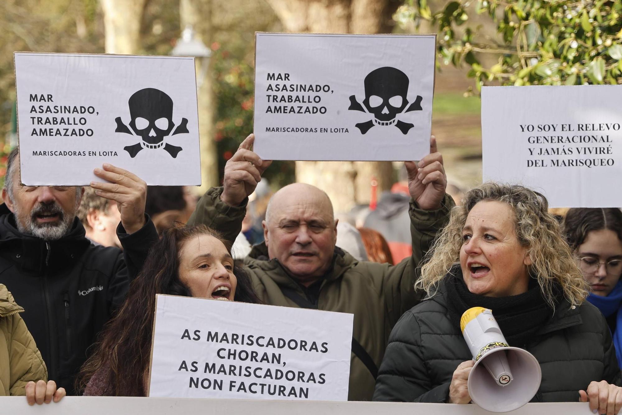 Así se ha desarrollado la manifestación por la crisis de los pélets en Santiago