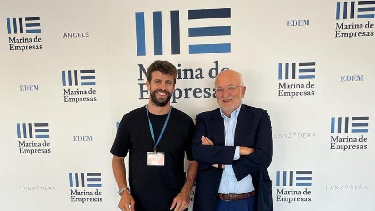 Gerard Piqué y Juan Roig en la Marina de Empresas.