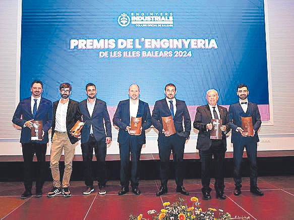 Los Galardonados en los primeros premios de ingeniería de Baleares.