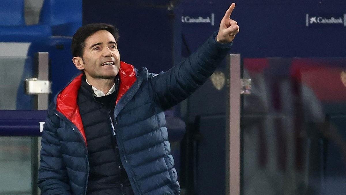 Marcelino, durante el partido ante el Levante