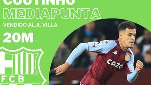 Coutinho, vendido al Aston Villa por 20 millones