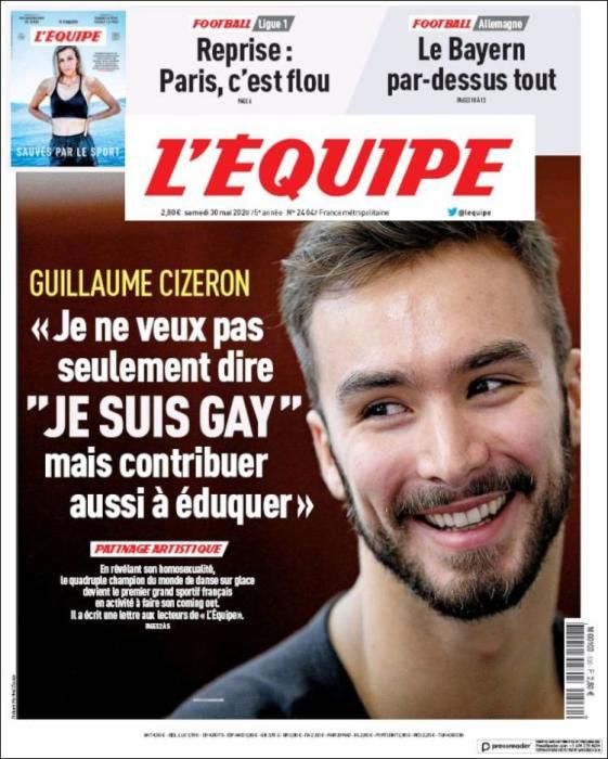 Portada L'ÉQUIPE sábado 30 mayo 2020