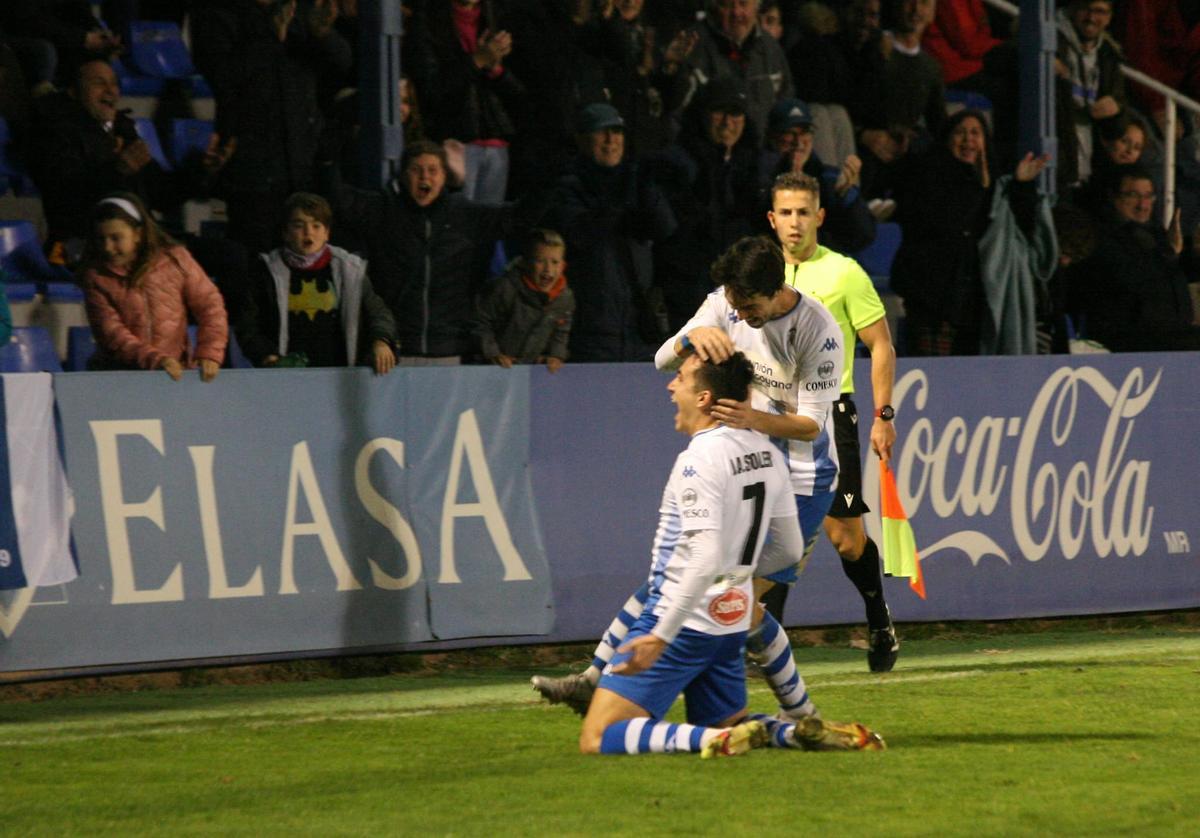 Soler tras anotar el gol que significó el 3-2 en el marcador.