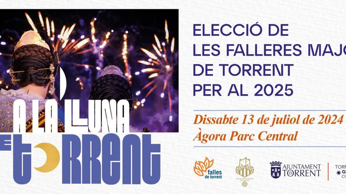 Cartel acto elección Falleras Mayores Torrent 2025