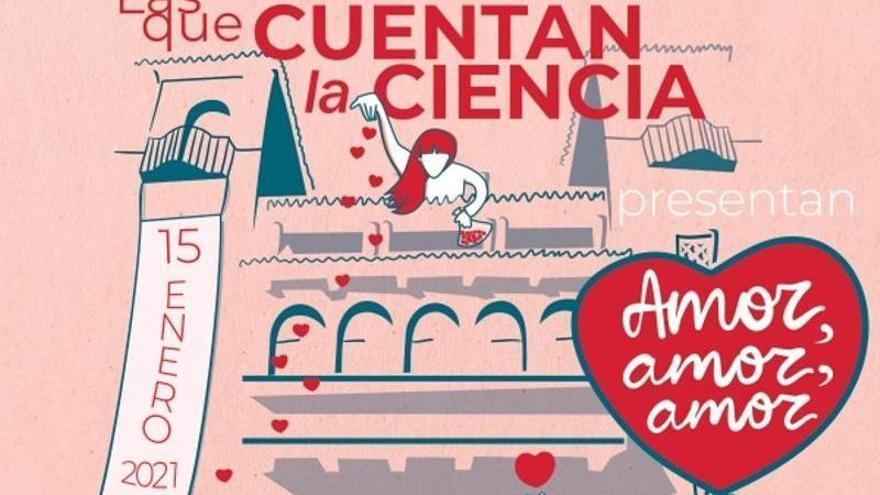 Ilustración del cartel del espectáculo &#039;Las que cuentan la Ciencia&#039;.