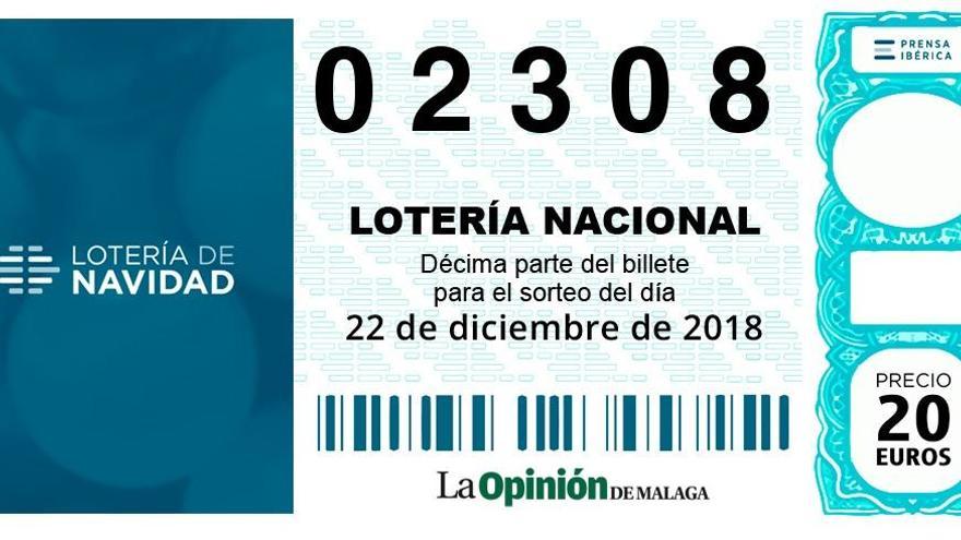 Otro quinto premio de la Lotería de Navidad que deja premios en Málaga, el 02308