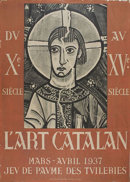 Cartell de l&#039;exposició &quot;Du Xe siècle au XVe siècle. L’art catalan. Mars-Avril 1937&quot;. Jeu de Paume des Tuileries, París, 1937.