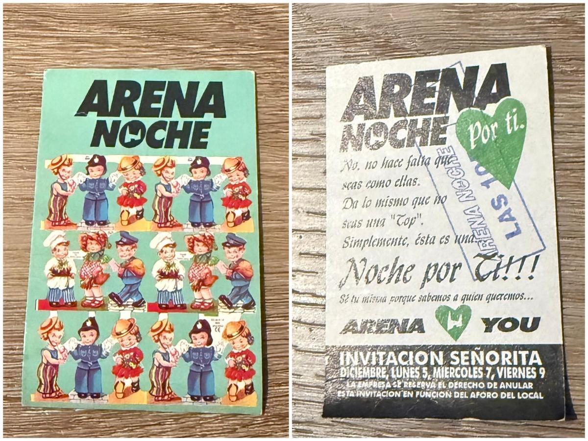 Invitación de la discoteca Arena de València