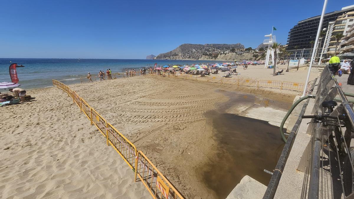 Calp cierra un tramo de la playa Arenal-Bol por un vertido.