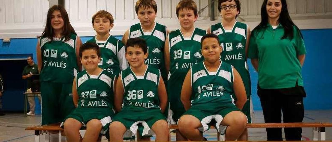 Equipo alevín mixto del Avilés Sur.