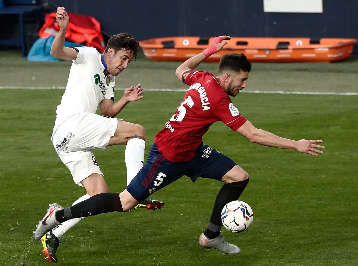 David García, en un momento del Osasuna-Getafe.