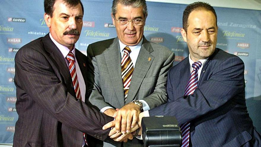 Emilio Garcés, Alfonso Soláns Soláns y Agapito Iglesias tras el acuerdo de 2006-