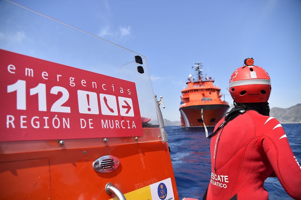 Simulacro rescate Salvamento Marítimo y cruz roja
