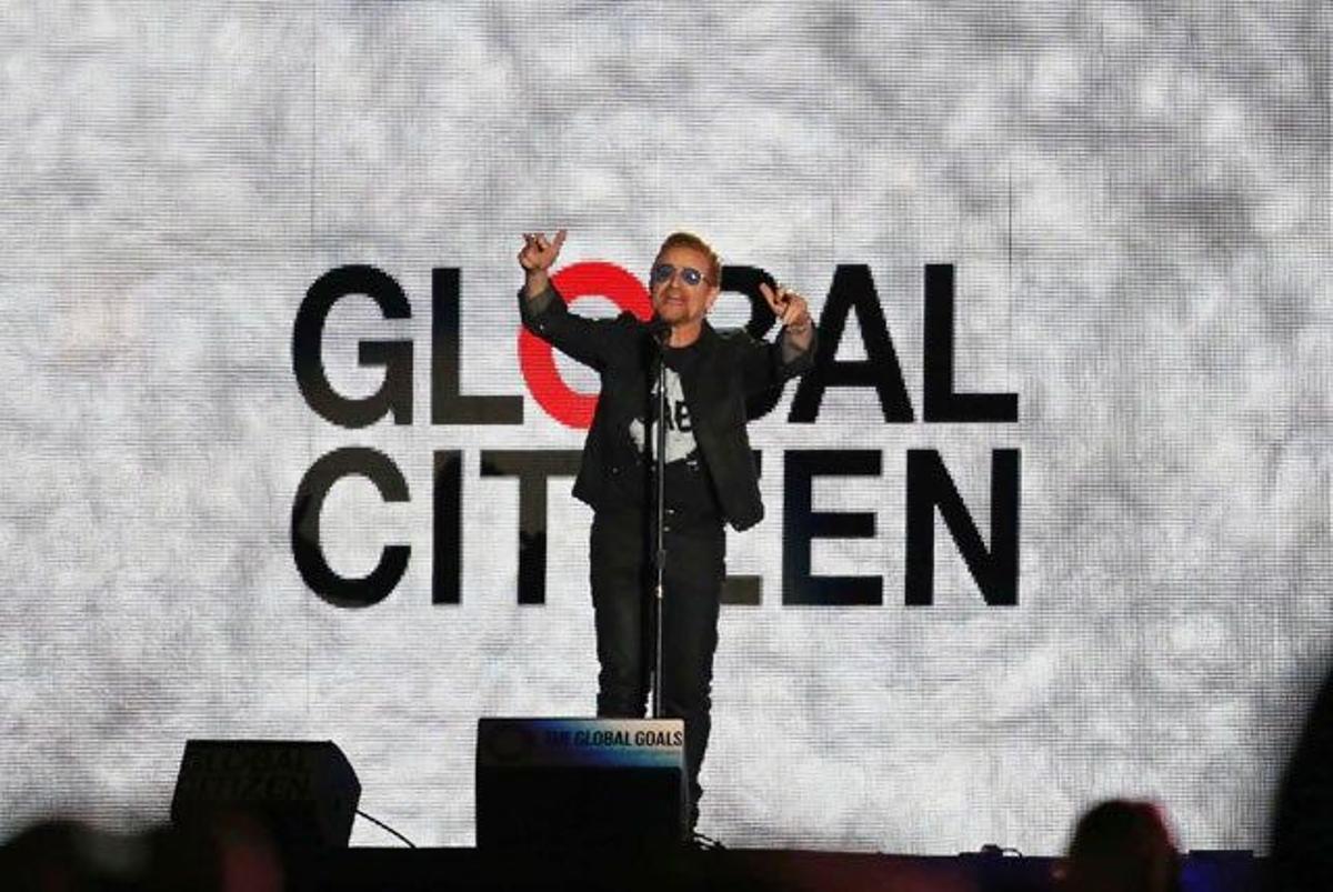 Bono, en el 2015 Global Citizen Festival