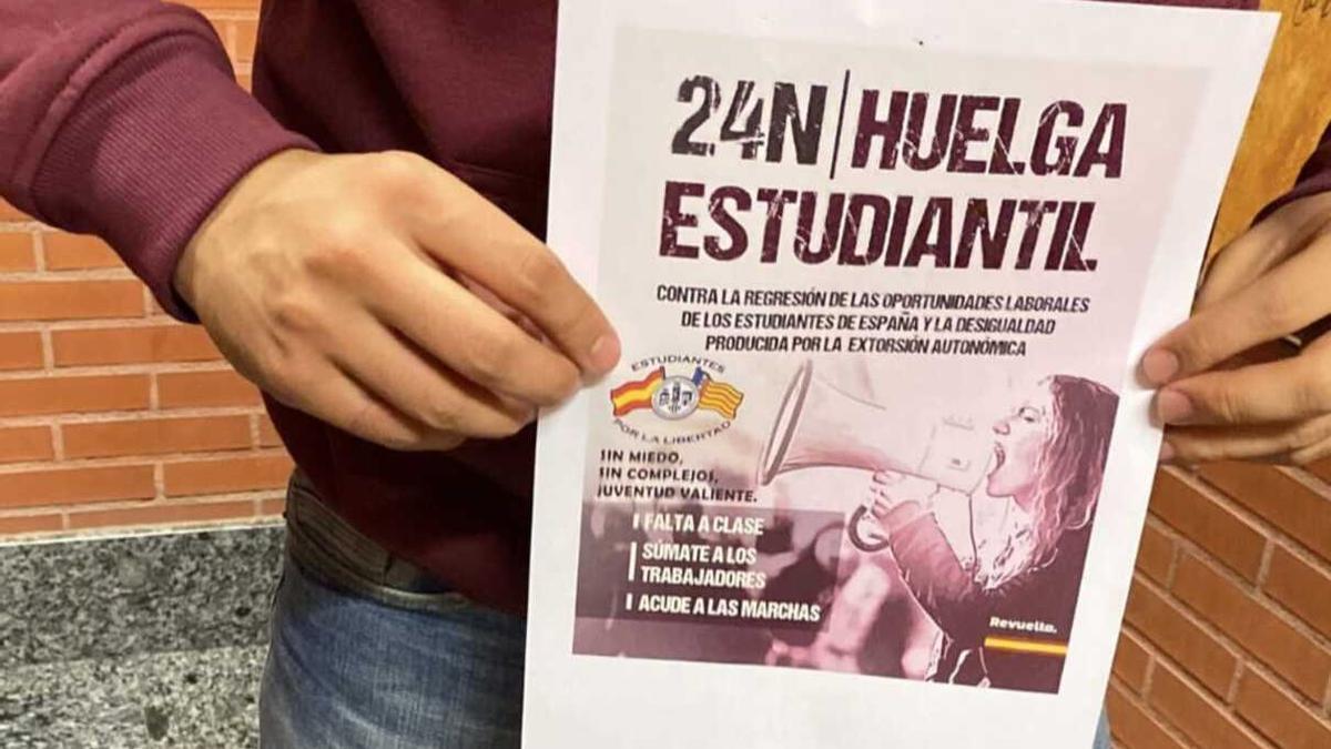 Convocatoria de huelga del sindicato Estudiantes por la Libertad.