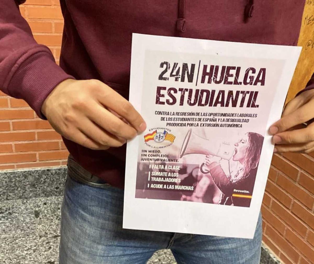 Convocatoria de huelga del sindicato Estudiantes por la Libertad.