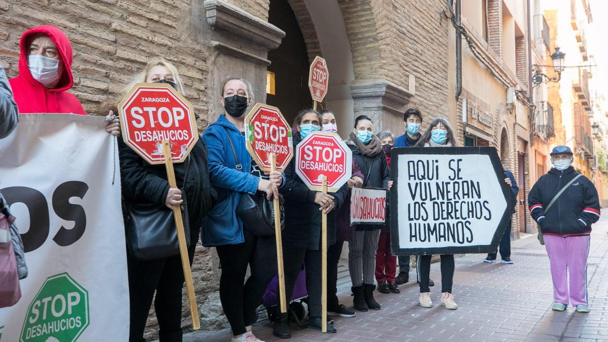 Una protesta de la plataforma antidesahucios.